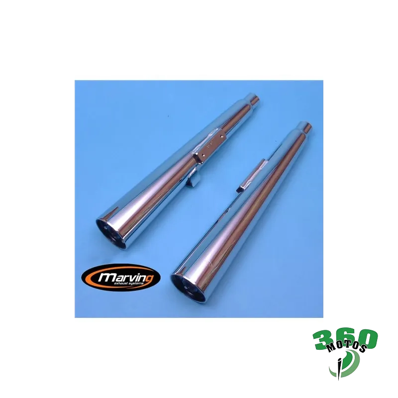 Pareja de Silenciosos Honda CM 400 C CUSTOM Cromo Marvi Homologado