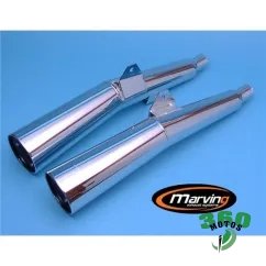 Pareja de Silenciosos Honda CX 500 E/650 Cromo Master Homologado