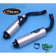 Pareja de Silenciosos Honda VFR 750 F 88/89 Negro + alluminio Cilindrica Ã? 100 Homologado