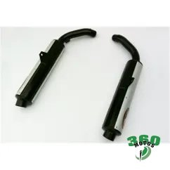 Pareja de Silenciosos Honda ST 1100 PAN EUROPEAN Negro + alluminio Cilindrica Ã? 100 Homologado